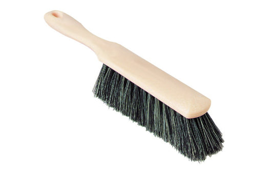 DQB Bench Brush ~ Tampico Bristles. A bench brush, or counter brush made by DQB. All-purpose duster for both smooth & rough surfaces. Durable, full-bodied & flexible 8" counter dusting brush. Black tampico 2" trim bristles. Good for general purpose & the workshop area. Counter duster made by DQB.
