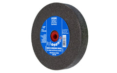 6" Aluminum Oxide Bench Grinding Wheel made by Pferd in Germany. General purpose grinding on steel, stainless, cast iron, high speed steels, & ferrous metals. Used for sharpening edges on tools. 1" thick wheel. 1" arbor hole. 60 grit. Has bushings with 1/2", 5/8", 3/4" sizes. 097758617468. Model 61746. Made in Germany.
