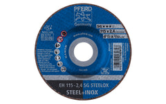 High quality 4-1/2" Cut-Off Wheel made by Pferd in Germany. Model 63202. Cut off wheel is designed for steel & stainless steels & also for super alloys such as Inconel & Monel. Fast cutting action. 4-1/2" diameter of wheel. 7/8" arbor hole diameter. 3/32" thickness of blade. cut off disc. 4007220162613. Made in Germany.