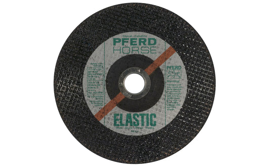 High quality 7" Stone Cut-Off Wheel made by Pferd in Germany. Cut off wheel is designed for masonry, concrete, natural & artificial stone, fire bricks, ceramic, & porcelain. The cut off disc has fast cutting action. 7" diameter of wheel. 7/8" Arbor. 1/8" thickness of blade. cut off disc. Model 63305. Made in Germany.