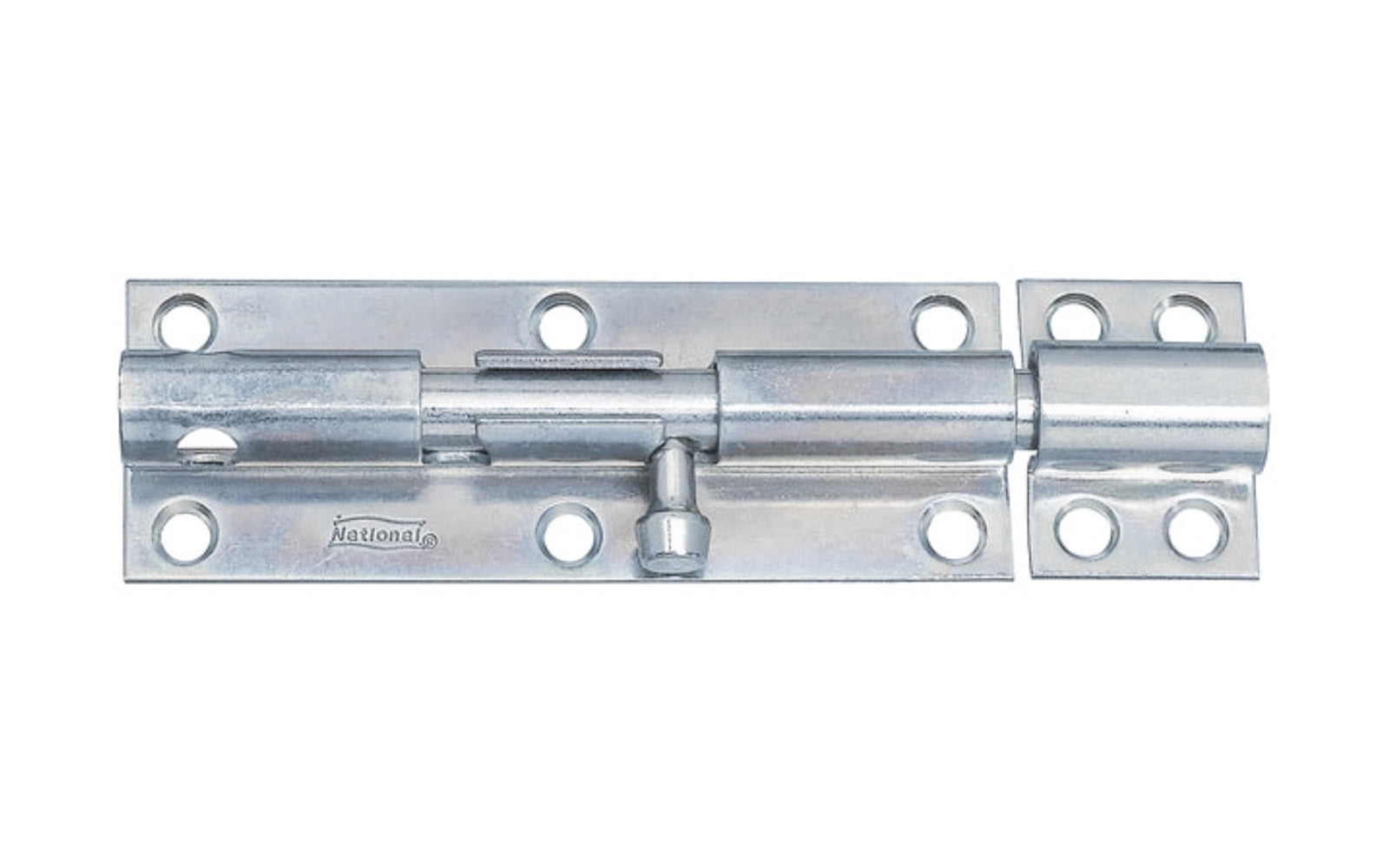 This 6" Zinc-Plated Heavy Duty Barrel Bolt is designed for security applications such as on doors, gates, storage sheds, & utility cabinets, etc. Can be secured with a padlock. Use on vertical, horizontal, left or right hand applications. 6" width x 1-5/8" height. National Hardware Model No. N162-388. 038613162389