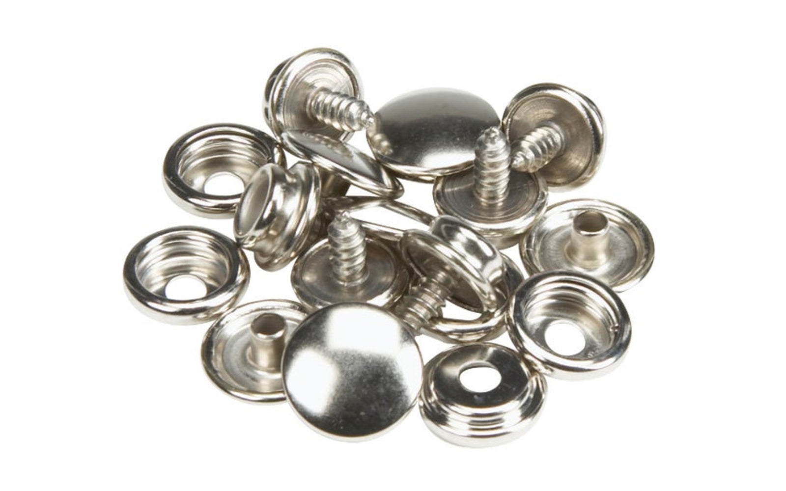 Brass Nickel Plated Canvas Snap Fastener Kit 6 Count