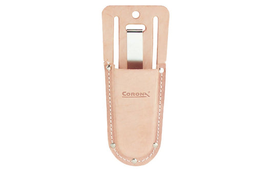 Corona Leather Scabbard. Stitched & riveted leather scabbard with a belt clip & loops. Made of top grain cowhide leather stitched & riveted for maximum durability. Universal design fits most hand pruners. Versatile design fits hand pruners, small folding saws, and other garden tools. Corona Model AC7220. 038313000813