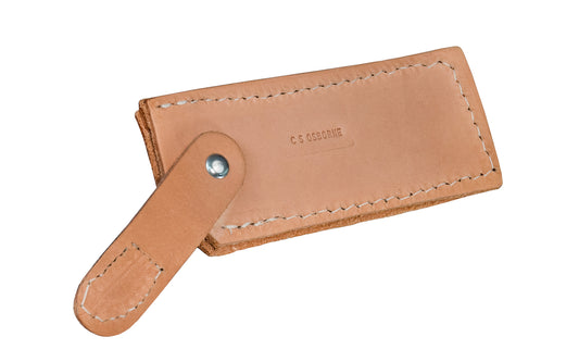Made in USA · CS Osborne - An all-purpose & quality USA-made leather knife / tool sheath made by C.S. Osborne. All leather construction with stitched edges & velcro fastener.   Made in the USA. Model No. 74.  6" overall length - 2-1/8" width - Velco Strap - Riveted. All Purpose Tool Sheath - Hand Made Leather Sheath