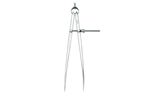 Starrett 83 Series 12" "Yankee" Spring-Type Dividers with Flat Legs & Quick-Spring Nut are made from a high-grade steel & well-finished. The legs are made of flat stock & are very durable. Dividers feature a hardened fulcrum stud, strong & flexible bow string. Divider size & capacity is 12". Model 83B-12. Made in USA.