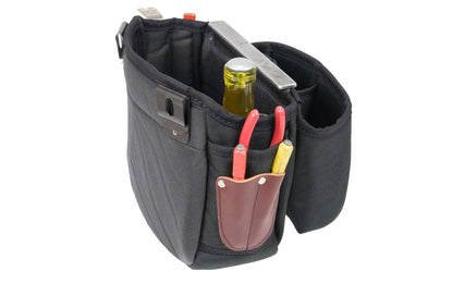Occidental Leather Builders' Vest Clip On Bag ~ Model 8550 - Occidental Leather clip-on barrel shape tool bag features holders for nail sets, driver bits, pencil, cat's paw or angle square. Clip-On Bag holder. Designed to fit the Builders' Vest No. 2535. Made of industrial nylon material & genuine leather. 759244227307