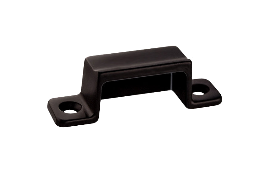 A solid brass transom box strike. This strike has a square style & is designed in the early 20th century style of hardware, but will fit in with any time period up to the current modern styles. 2-1/8" x 9/16" size strike. Oil rubbed bronze finish.