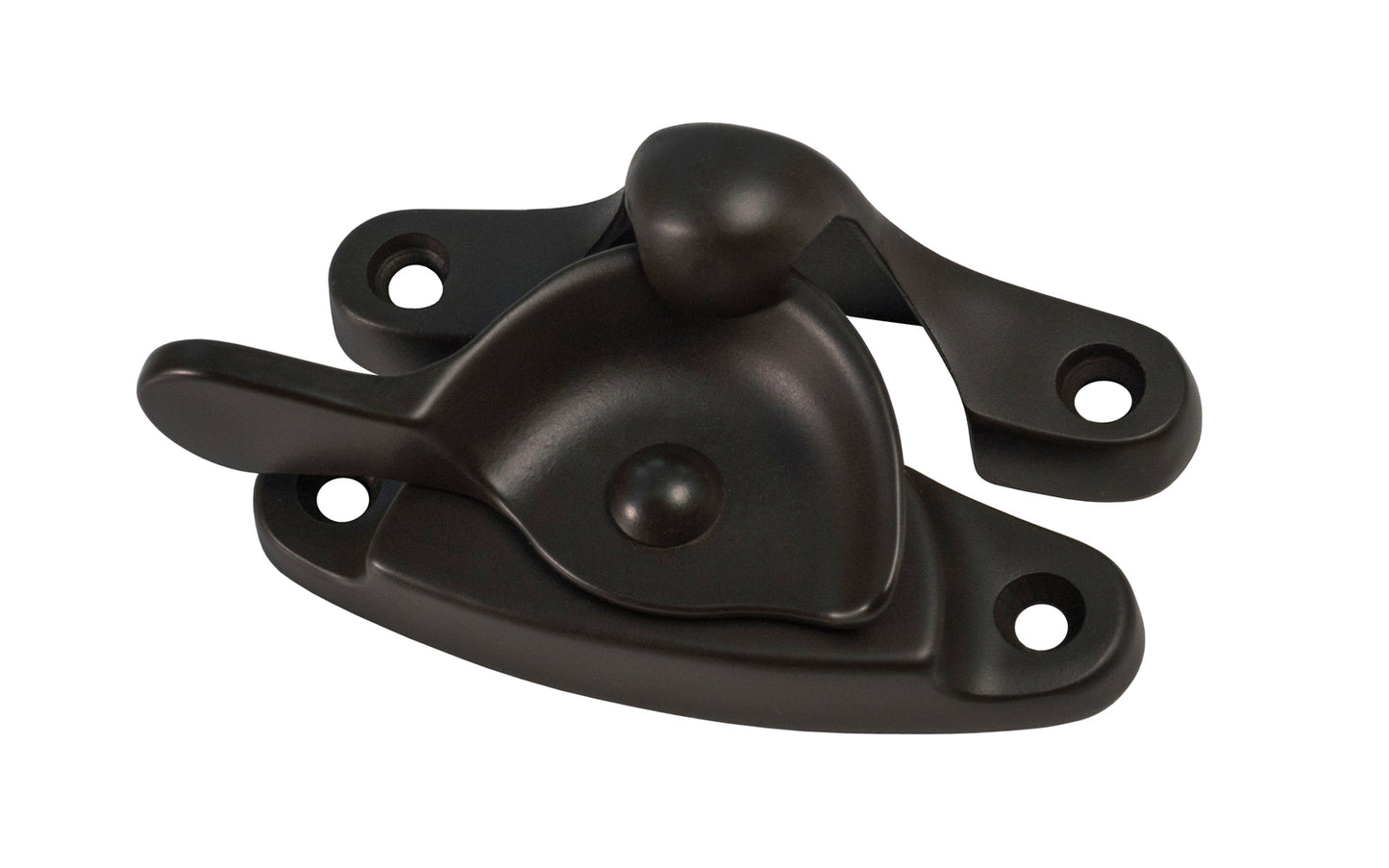 High quality & very popular classic solid brass crescent-style sash lock designed for hung or sash windows. Solid brass material with a durable pivot turn. 2-7/8" x 1" Large Size Lock. Oil Rubbed Bronze Finish.