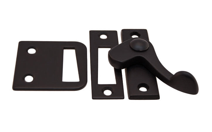 Vintage-style Hardware · Traditional Solid Brass Casement Lever Latch ~ Right Hand Operation. Durable strong pivot for sturdy operation. Locks & tightens casement window frames or small cabinet doors. Oil Rubbed Bronze Finish.