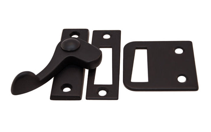 Vintage-style Hardware · Traditional Solid Brass Casement Lever Latch ~ Left Hand Operation. Durable strong pivot for sturdy operation. Locks & tightens casement window frames or small cabinet doors. Oil Rubbed Bronze Finish.
