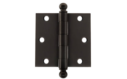 Vintage-style Hardware · Pair of Classic Ball-Tip Door Hinges ~ 3" x 3" size. High Quality Architectural grade hinges are replicas of old Stanley hinges with square corners. Reproduction Ball Tip Door Hinges. Removable Pins. Oil Rubbed Bronze Finish.