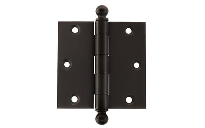 Vintage-style Hardware · Pair of Classic Ball-Tip Door Hinges ~ 3-1/2" x 3-1/2" size. High Quality Architectural grade hinges are replicas of old Stanley hinges with square corners. Reproduction Ball Tip Door Hinges. Removable Pins. Oil Rubbed Bronze Finish.