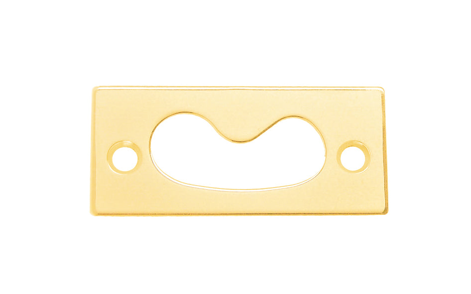 Vintage-style Hardware · A high quality solid brass strike for sash window locks. This well-made catch is formed of solid brass, making it strong & durable. This strike catch is designed for use with our Classic Solid Brass Sash Lock. 2-1/2" x 1-1/8" strike size. 1/16" thickness. Flush Sash Window Strike. Lacquered Brass Finish.