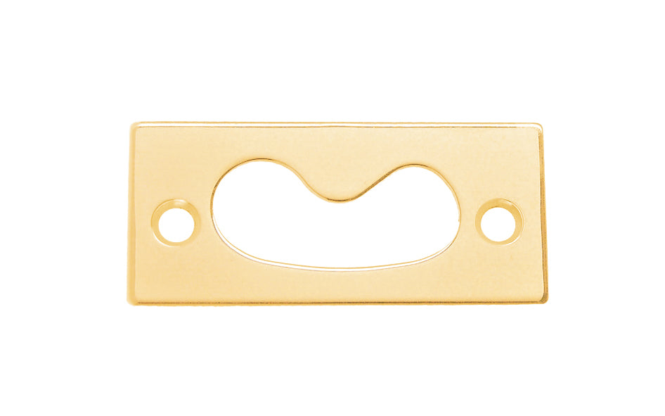 Vintage-style Hardware · A high quality solid brass strike for sash window locks. This well-made catch is formed of solid brass, making it strong & durable. This strike catch is designed for use with our Classic Solid Brass Sash Lock. 2-1/2"  x  1-1/8" strike size. 1/16" thickness. Flush Sash Window Strike. Unlacquered Brass (will patina over time). Un-lacquered brass. Non-lacquered brass.