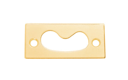 Vintage-style Hardware · A high quality solid brass strike for sash window locks. This well-made catch is formed of solid brass, making it strong & durable. This strike catch is designed for use with our Classic Solid Brass Sash Lock. 2-1/2"  x  1-1/8" strike size. 1/16" thickness. Flush Sash Window Strike. Unlacquered Brass (will patina over time). Un-lacquered brass. Non-lacquered brass.