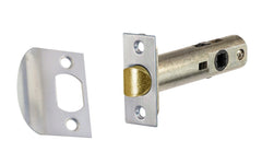 Classic Spring Latch for Doors (Passage) with 2-3/4" Backset. Designed for traditional doorknobs with square spindle shaft. Steel casing & solid brass plates. For vintage antique door knobs, or reproduction door knobs. For non-locking doors. Brushed Nickel Finish.