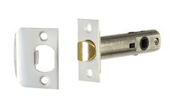 Classic Spring Latch for Doors (Passage) with 2-3/4" Backset. Designed for traditional doorknobs with square spindle shaft. Steel casing & solid brass plates. For vintage antique door knobs, or reproduction door knobs. For non-locking doors. Polished Nickel Finish.