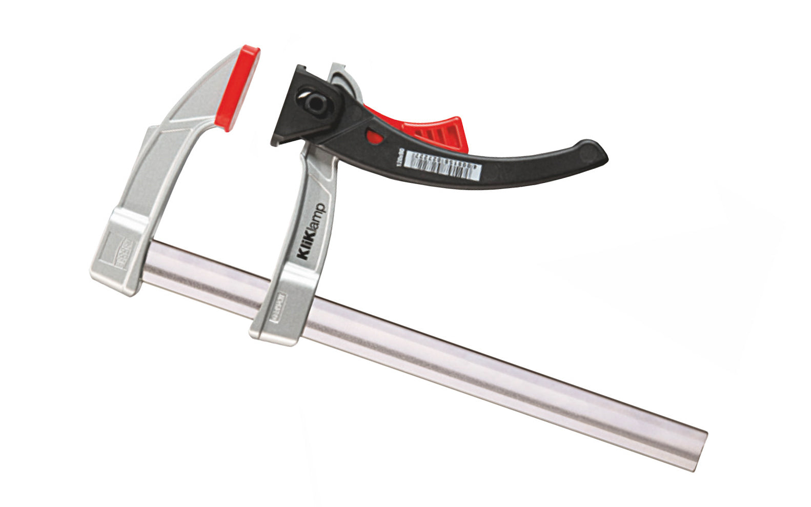Bessey 8" "KliKlamp" Light Duty Lever Clamp KLI3.008 creates up to 260 lbs. of clamping force. Positive locking ratchet action. Made of sturdy magnesium which makes it lightweight & strong. Fixed arm with v-grooves holds round & angular components firmly in place. 8" clamping capacity - 3" throat depth. Made in Germany