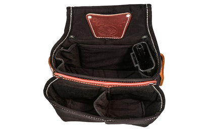 Occidental Leather "Oxy Finisher" Fastener Bag ~ Model 9520 - Fits a 3" work belt - These bags are ideal for trim, framing & finish work. Nylon main & outer bags. Holders include a speed square inside or out & features the 2-in-1 outer bag for maximum fastener capacity in a compact space. Nylon & genuine Leather