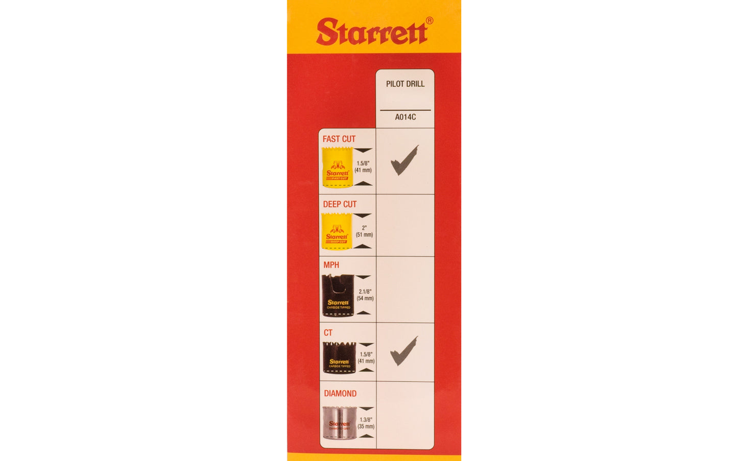 This Starrett Hole Saw Arbor is supplied with 1/4" pilot drill (6.35mm). 1/32" shank size (11 mm). Screw thread 5/8"-18. HSS Pilot Bit. 3/8" chuck capacity size of jaws.  Quick hitch arbor, allowing instant change of hole saw without tools & without removing the arbor from the chuck. Starrett Model A10. 0049659566154