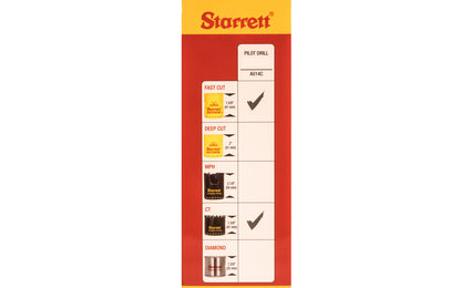 This Starrett Hole Saw Arbor is supplied with 1/4" pilot drill (6.35mm). 7/16" shank size (11 mm). Screw thread 5/8"-18. HSS Pilot Bit. 1/2" chuck capacity size of jaws.  Quick hitch arbor, allowing instant change of hole saw without tools & without removing the arbor from the chuck. Starrett Model A2. 0049659551426
