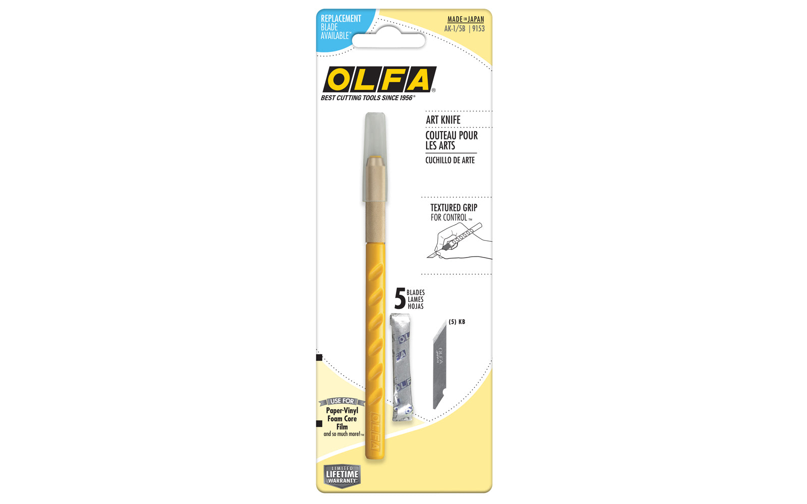 Olfa Art Knife with 5 Blades - AK-1/5B