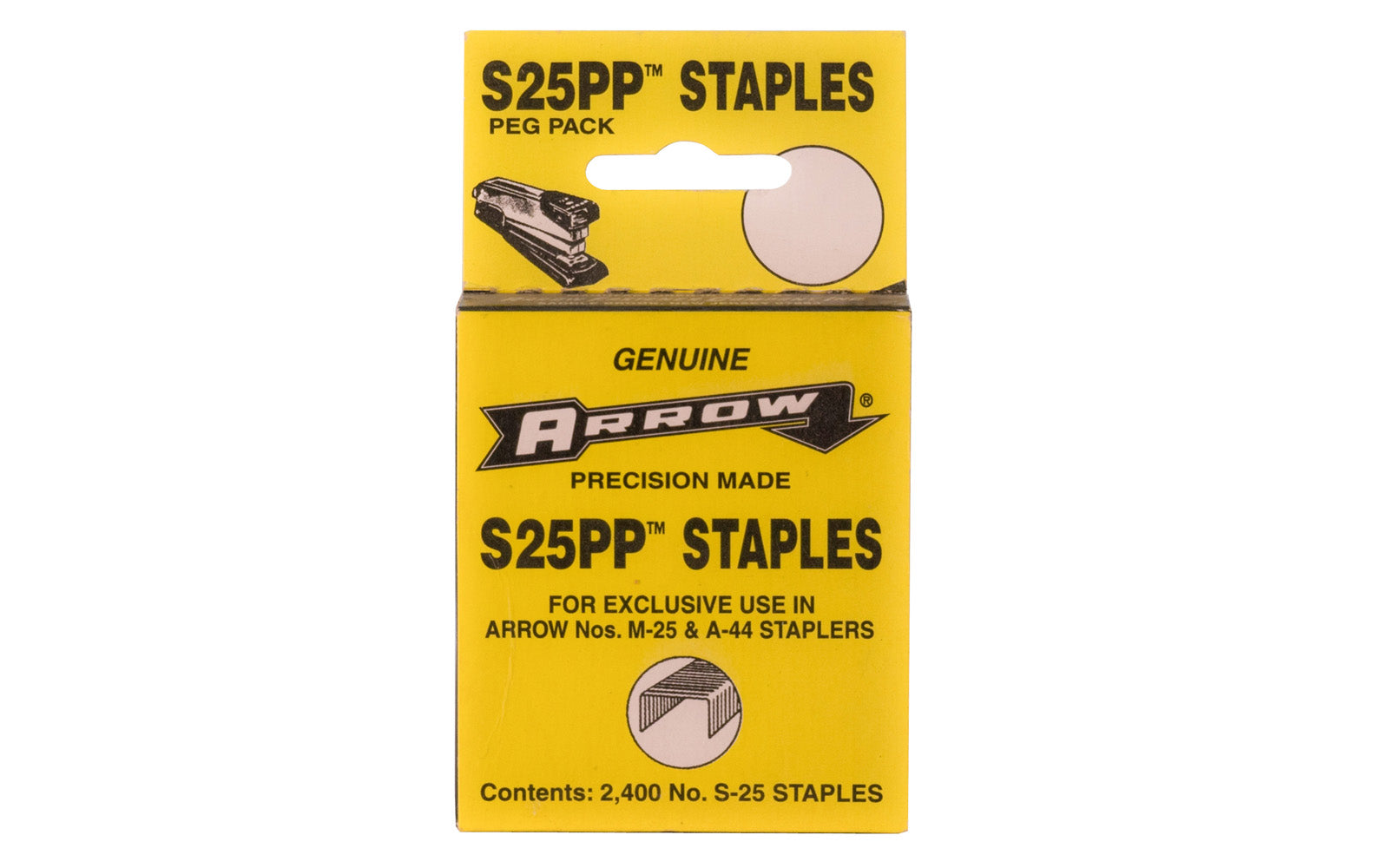 Arrow S25PP Staples. Designed for use in Arrow No. M-25 & A-44 Staplers. Contains 2,400 No. S-25 Staples. Made in USA. 079055251002