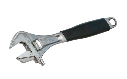Bahco 12" Adjustable Wrench with cushion grip. 1-5/16" jaw capacity. Made in Spain. 12" (308 mm) overall length. 7314150102617. Model No. 9073 RPC US