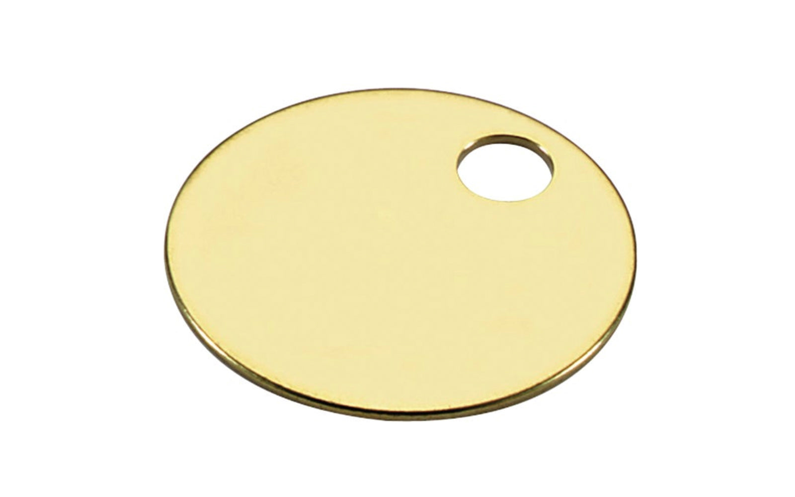 1-1/4" Diameter Round Solid Brass Tags. Can be stamped or engraved. Made by Lucky Line. Model 26012. 085721260124