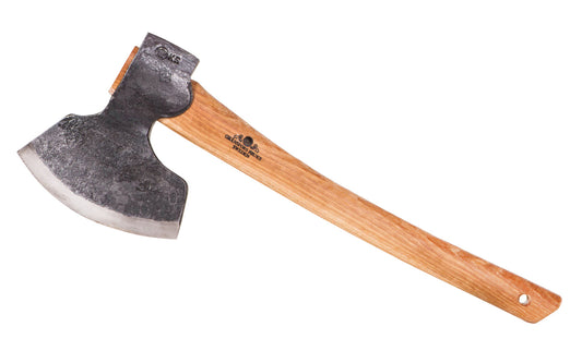 Made in Gränsfors, Sweden · Broad Axe 1900 series ~ Made of the highest quality Swedish steel ~ Hand-forged ~ Razor-sharp edge ~ Broad Axe handle is attached straight as standard, with the blade parallel to the handle - Left Bevel - Right Bevel - Straight Bevel - Suitable for squaring logs & planks. Log building axe