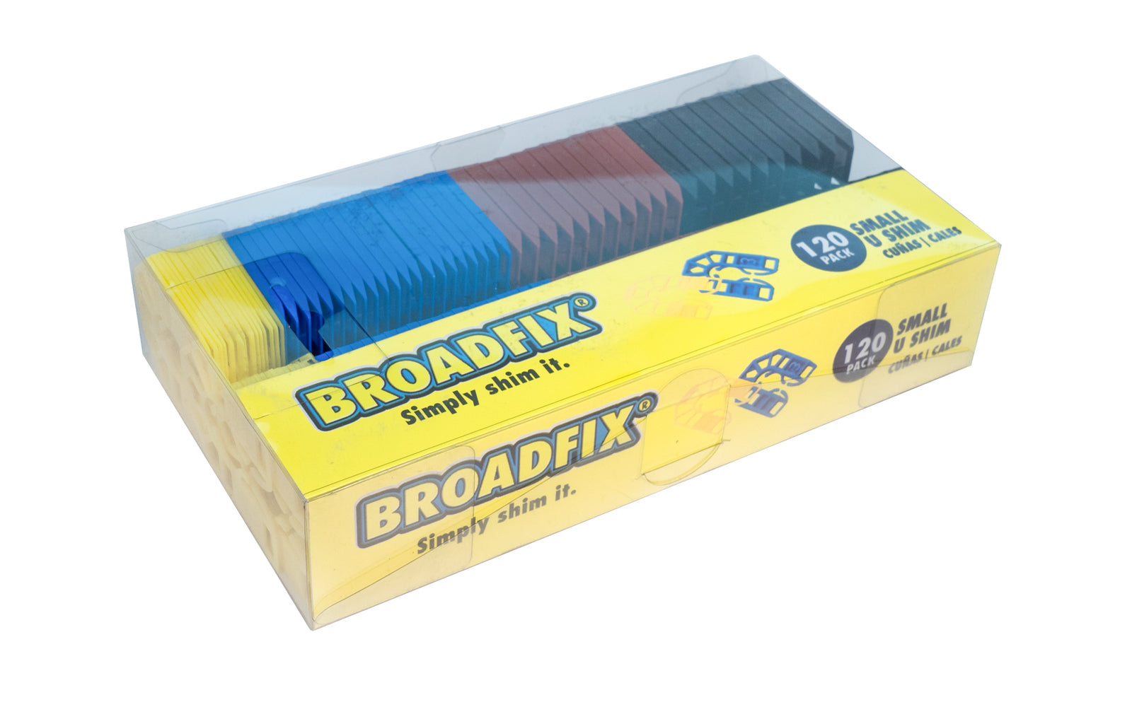 These 2-1/8" x 1-3/4" plastic standard U shims by Broadfix are great for a variety of applications. Use for doors, windows, cabinets, countertops, leveling appliances, floors, craft projects etc. 120 pack bundle. Includes the following sizes: 1/32" (1 mm), 1/8" (3 mm), 3/16" (5 mm), 1/4" (6 mm). 5060172010899