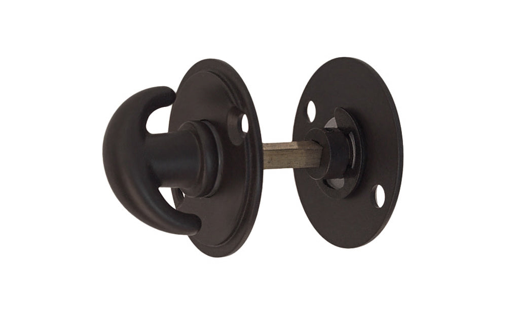 A quality & traditional-style solid brass thumbturn with emergency slot release for use on deadbolt operators on doors, or deadbolts on mortise locks. The thumb turn has an emergency slotted end for unlocking the door. Oil Rubbed Bronze Finish.