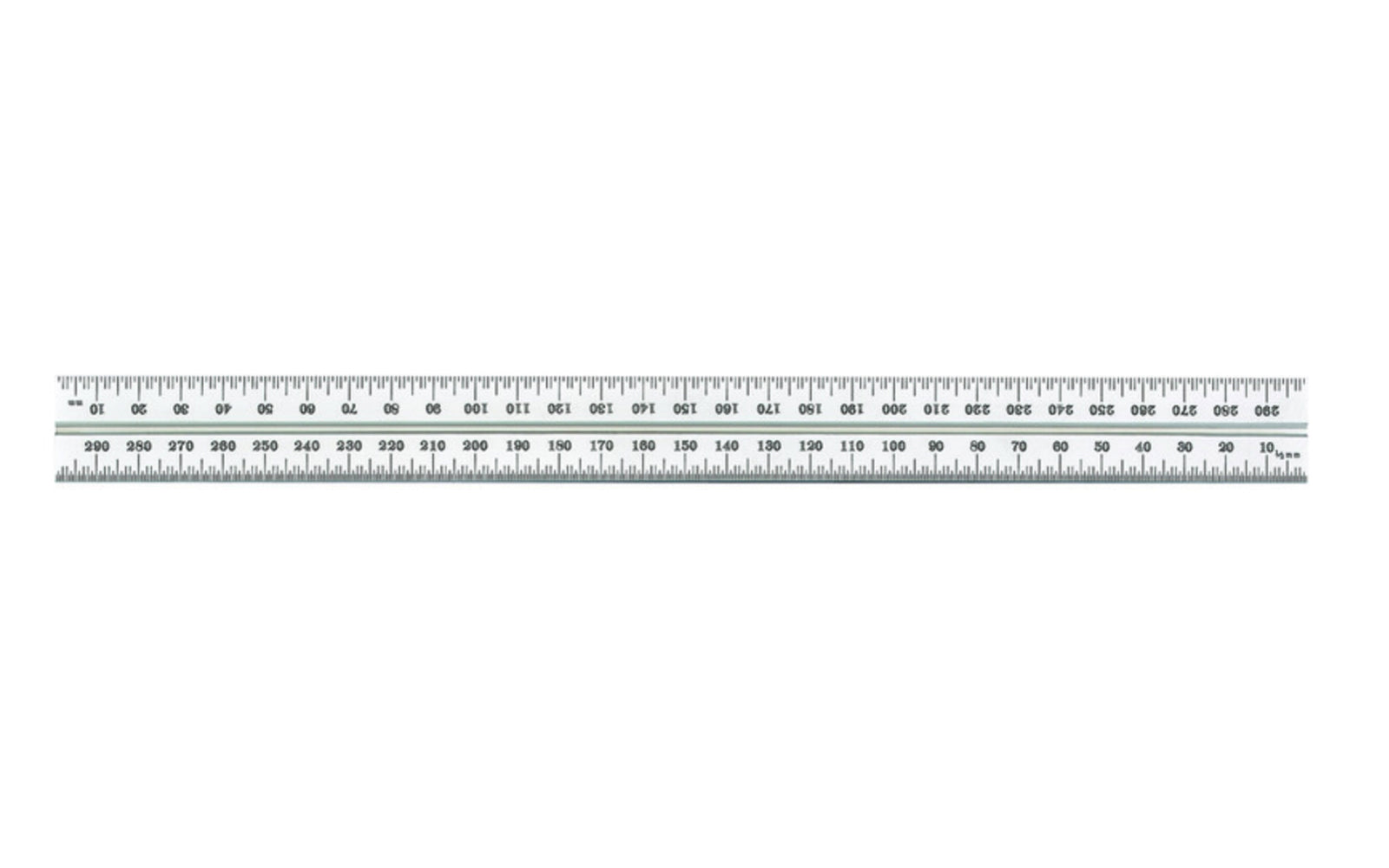 Starrett 12" (300 mm) Blade for Combo Square, Sets & Bevel Protractors. 1/2 mm & mm Grads. Satin Chrome finish blade. Blade only.  Made in USA. Model No. CB300-35. 049659559897