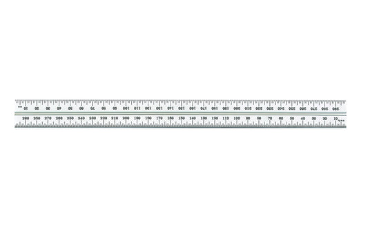 Starrett 12" (300 mm) Blade for Combo Square, Sets & Bevel Protractors. 1/2 mm & mm Grads. Satin Chrome finish blade. Blade only.  Made in USA. Model No. CB300-35. 049659559897