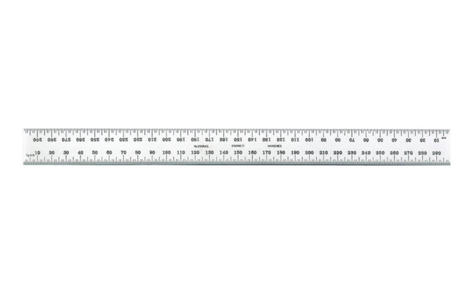 Starrett 12" (300 mm) Blade for Combo Square, Sets & Bevel Protractors. 1/2 mm & mm Grads. Satin Chrome finish blade. Blade only.  Made in USA. Model No. CB300-35. 049659559897