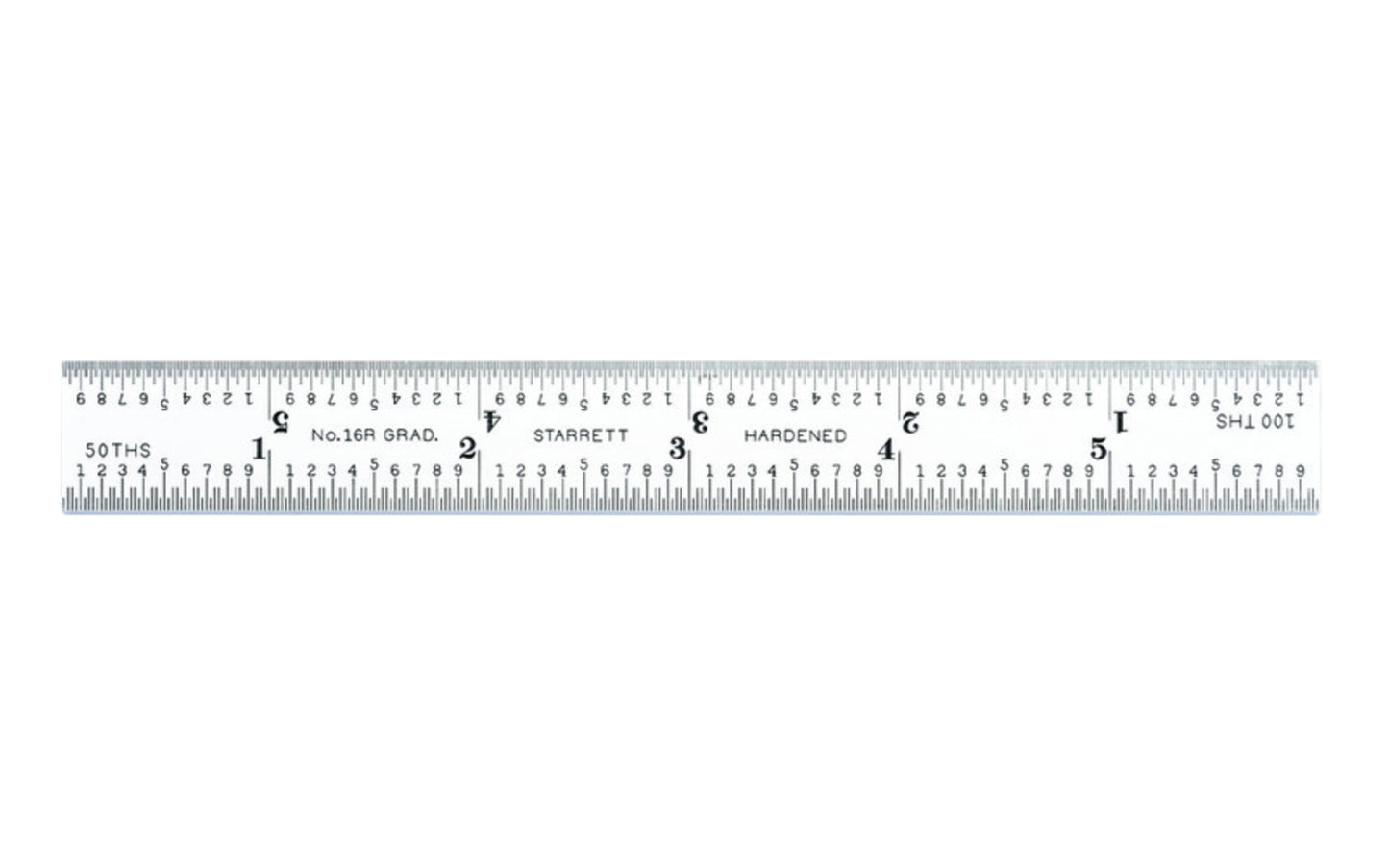 Starrett 6" Blade for Combo Square - 1/32", 1/64", 1/50", 1/100" Grads. Satin Chrome finish blade. Model CB6-16R. 049659500820. Made in USA