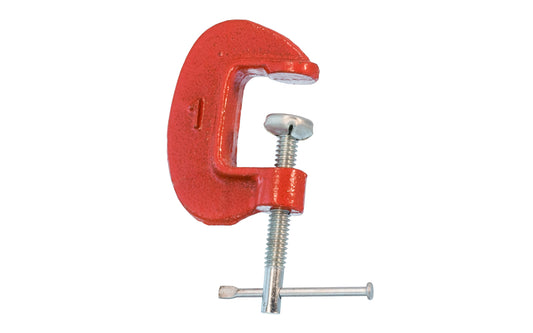 Basic C clamp with 1" jaw depth & 3/4" clamping capacity. Made in Taiwan - Hobby C clamp - Mini C Clamp. Light Duty Clmaping