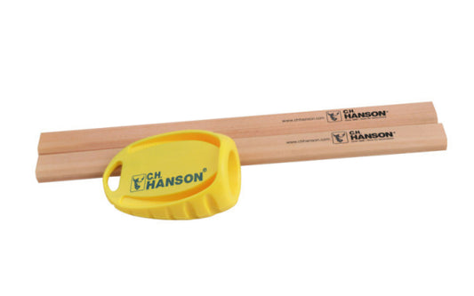 C.H. Hanson professional sharpening tool & pencils designed specifically for carpenters. Gives a clean, sharp point. Flat pencil design eliminates rolling. Safer & easier to use than a utility knife. Medium lead pencils. CH Hanson Model No. 206. 081834002064
