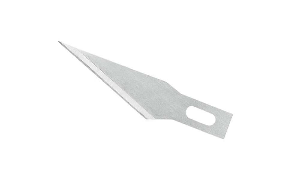 These #11 Art Knife Blades are made of high quality steel & hold a very sharp edge. Fits standard art knives. Available in 5 pack or 100 pack. PHC - Pacific Handy Cutter. 073441000571. Model No. CRB-11. Model AB111. No. 11 Art Blades. Made in USA.