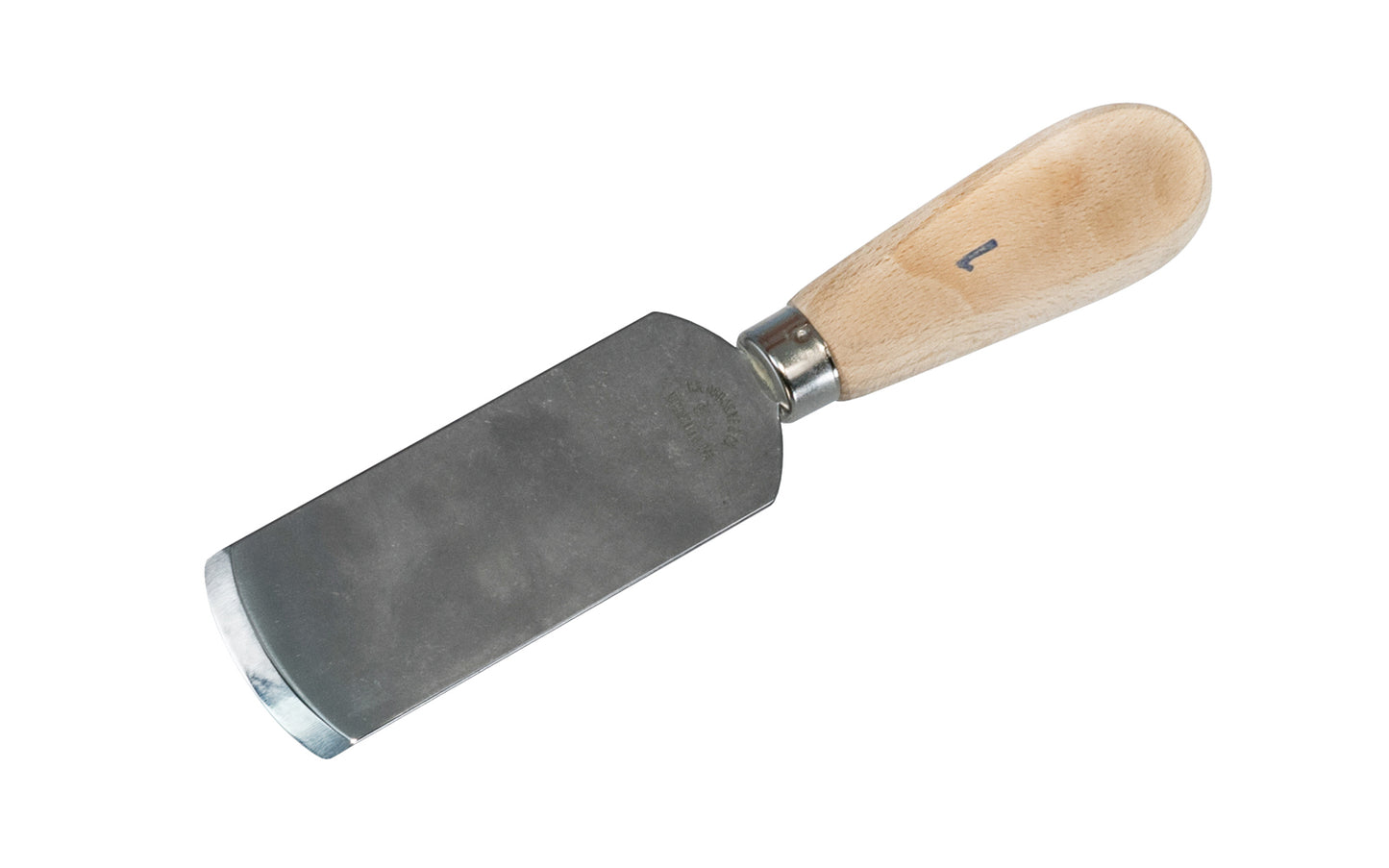 Made in USA · C.S. Osborne Model No. 67-1 - A quality USA-made curved bevel skiving knife made by CS Osborne. Made of high carbon steel with a nickel plated ferrule & hardwood handle. Round Beveled Edge Skiving Knife. 1-9/16" blade width - 7-5/8" overall length - CS Osborne Leather working knife - Leather Knife - 096685660030