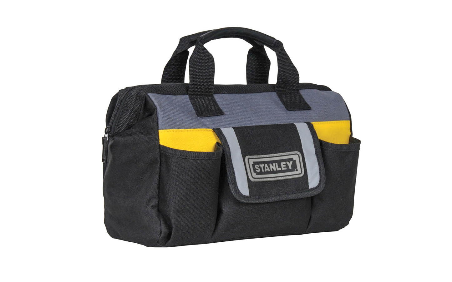 Stanley 12" Tool Bag is ideal for carrying hand tools & the adjustable strap allows for easy access to contents. Durable 600 x 600 denier polyester fabric that is hardwearing & strong. Tool bag is great for carrying various hand tools. Multiple internal & external pockets for organization. Model STST70574. 076174705744