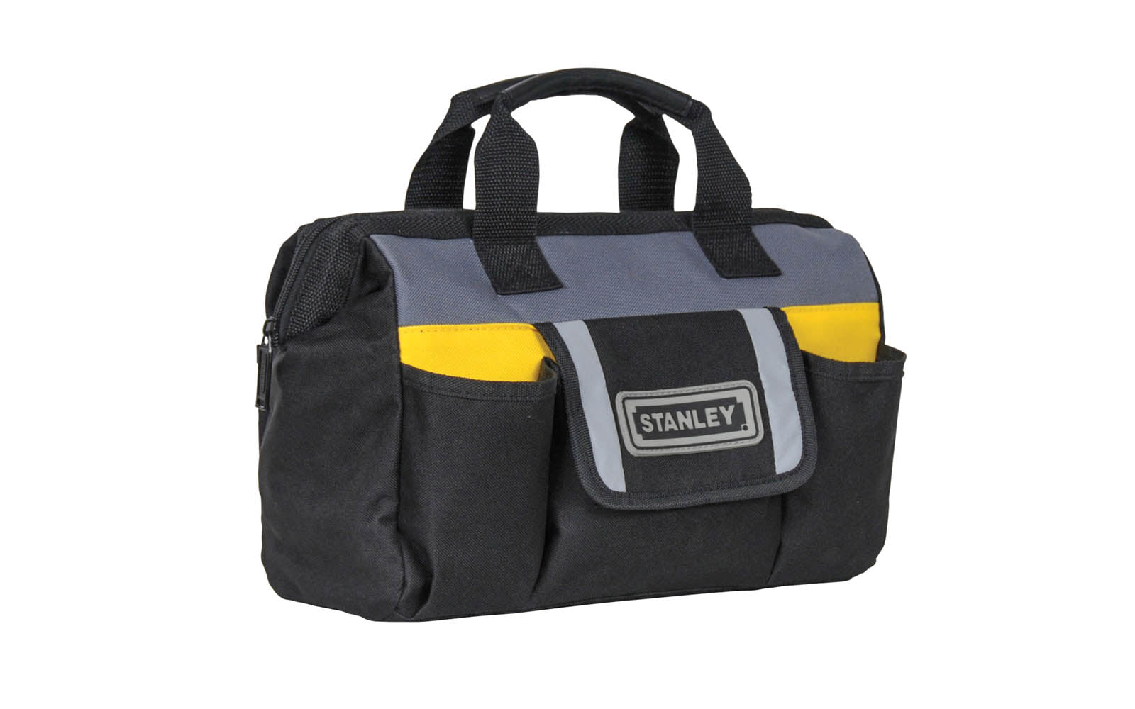 Stanley 12" Tool Bag is ideal for carrying hand tools & the adjustable strap allows for easy access to contents. Durable 600 x 600 denier polyester fabric that is hardwearing & strong. Tool bag is great for carrying various hand tools. Multiple internal & external pockets for organization. Model STST70574. 076174705744