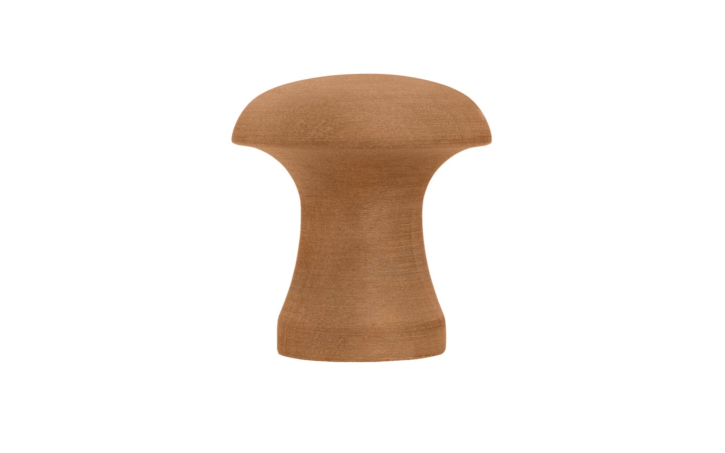 Classic & traditional Shaker-style solid wood cabinet knobs. Cherry Wood Knob. These charming wood knobs have a smooth & attractive look & feel. Wooden shaker knob for cabinets, drawers, & furniture. Unfinished mushroom shape wood knob.