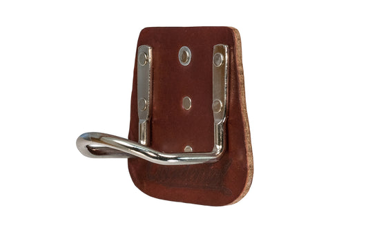 Made in USA - Occidental Leather 5040 Clip-On Hammer Holder. Made of quality leather & steel. Allows quick on & off installation, anytime & anywhere - High Quality - Compact Hammer Holder - 3" projection - Riveted - Clip On Hammer Holder - Hand Made - 759244213409 - Steel Clip - Leather Hammer Holder