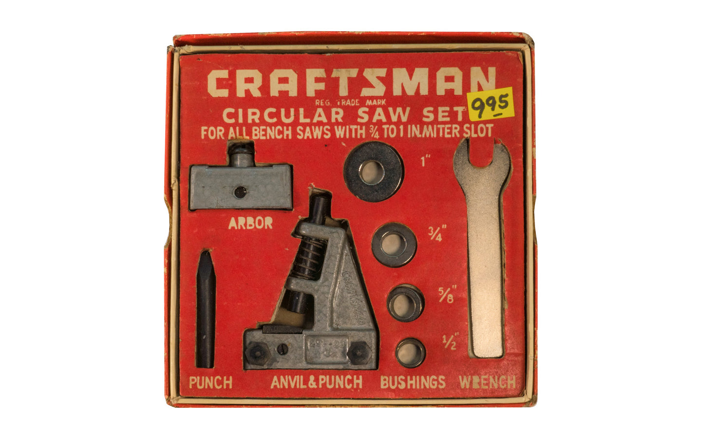 Craftsman Circular Saw Set for bench saw with 3/4" to 1" miter slot - Cat No. 9-3530. 