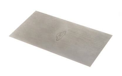 Crown Tools 6" x 3" Cabinet Scraper ~ 0.9 mm thickness. Made in Sheffield, England. The rectangle shaped scraper creates razor-thin shavings & produces a fine smooth finish when used. Moderate stiffness. Made of quality high hardened & tempered high carbon steel. Rectangle Cabinet scraper. Crown Model 375AW.