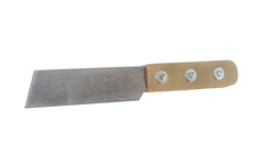 This hefty "chipping knife" is made by Crown Tools in Sheffield, England. The knife is also known as a hacking knife. It is a stout & heavy-duty knife that's great for use as a glazier knife for glazier's work, general hacking. Model No. 380.