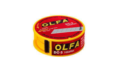 Safely snap & dispose used blades with the OLFA DC-3 Pocket-Size Blade Disposal Can. Rugged ABS Plastic canister is perfect for quickly snapping your 9mm & 18mm blades safety. Use the can to dispose most blades, including RSKB Safety Blades & all utility blades – 9mm, 18mm, & 25mm blades. Made in Japan