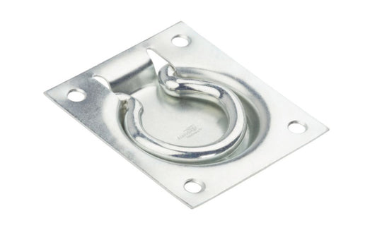 Flush Ring Pull is manufactured of cold-rolled steel. For use on chests, trap doors, cellar doors, & by-passing doors where handle sets flush with surface. Plate size: 3" x 3-1/2". Safe working load: 100 lb. Zinc-plated steel. Sold as one handle pull in pack. National Hardware Model No. N203-752. 038613203754