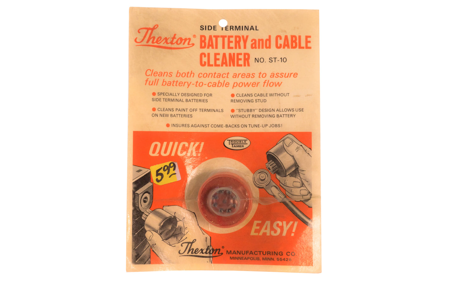 Thexton Side Terminal Batter & Cable Cleaner. Part No. ST-10.  Thexton Manufacturing Company, Minneapolis MINN.